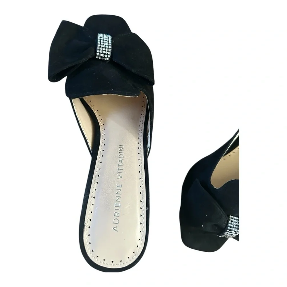 Adrienne Vittadini Women's Gladys Heeled Sandal Black Size 7.5